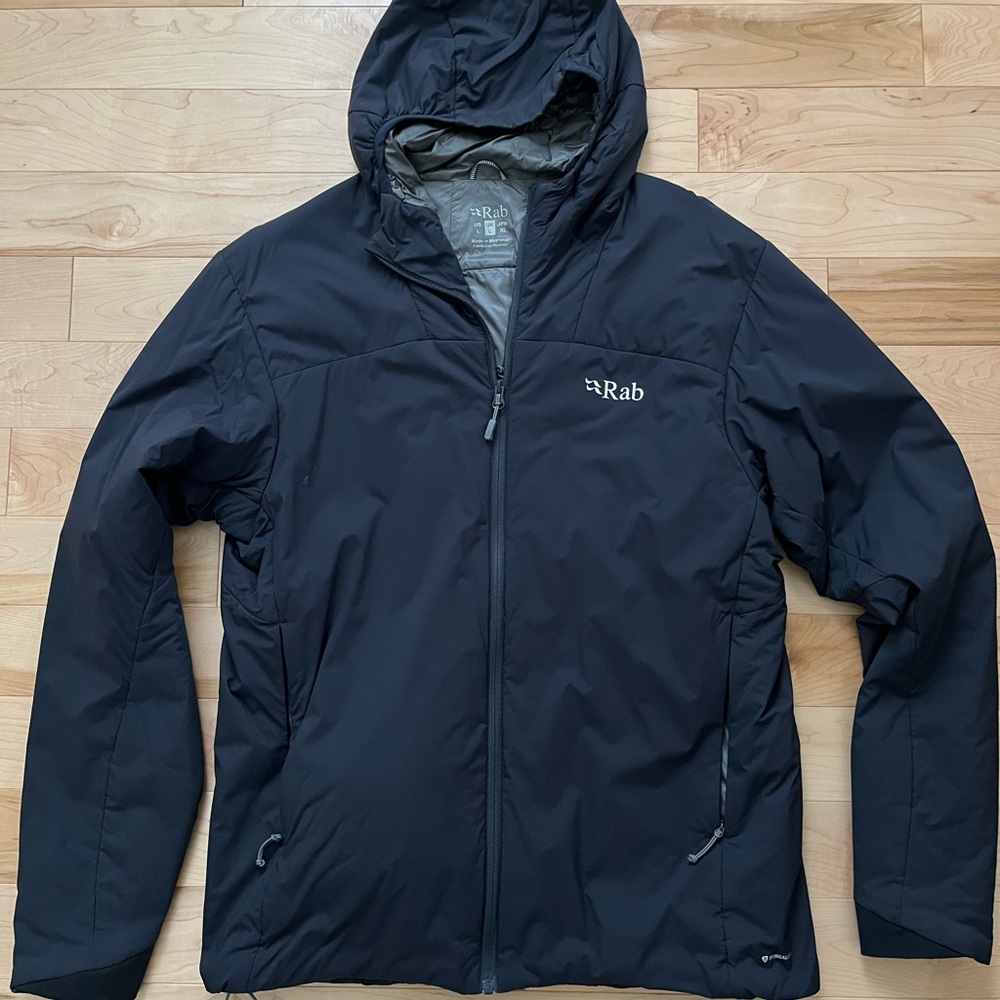 Rab Men's Black Performance Jacket - Xenair Alpine Light Hooded Jacket